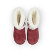 Picture of SLIPPER BOOTS - BURGUNDY & WHITE